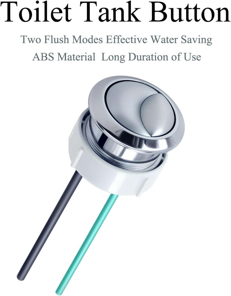 Lychee Light Dual Flushing Toilet Push Button Spare Parts, Top Toilet Button Replacement, Compatible with Geberit & Kohler, Satin Chrome, 1.5inch (38mm) Hole, Toilet Tank Lid (2-Pack) - Image 2